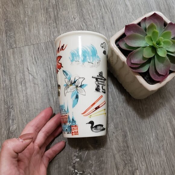Starbucks Canada Double Wall Ceramic Coffee Tumbler Mug 2016 - Picture 2 of 7